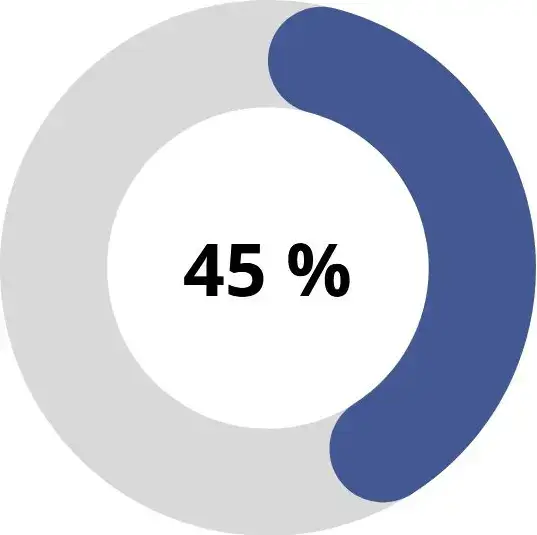 Steuer sparen auf privater Ebene - Kreisdiagram das 45% auf privater Ebene zeigt